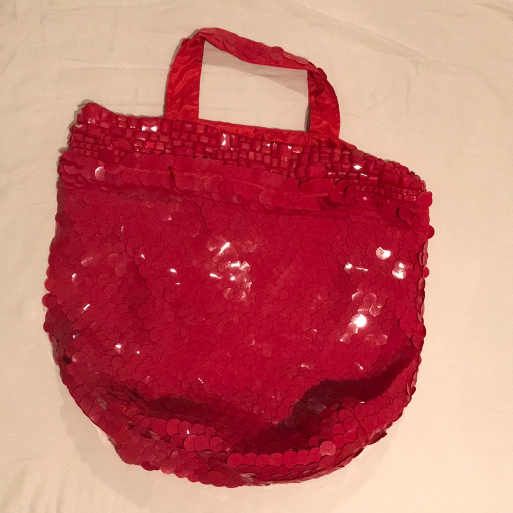 Bebe sequins red tote